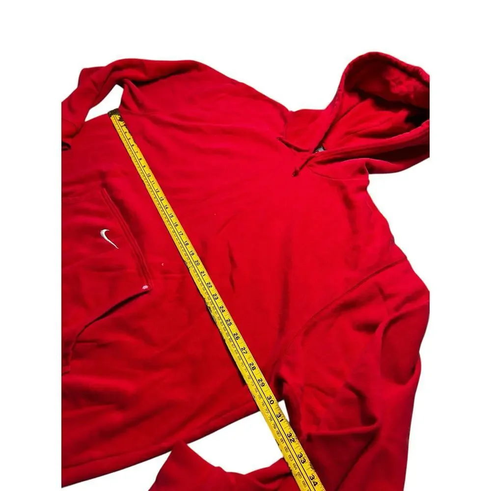 Vintage 90s Y2K Nike Center Swoosh red Men's Hoodie XXL Made in USA Retro baggy‎